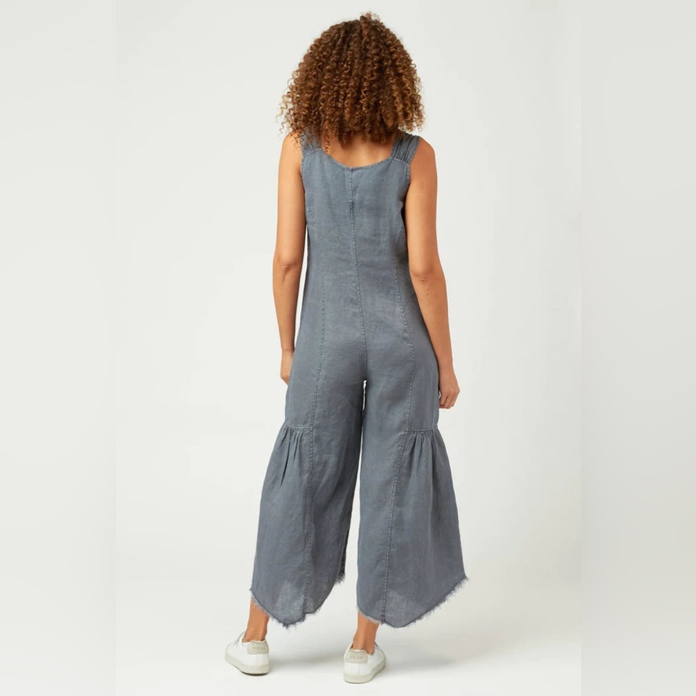 🎉LAST PIECE🎉WEARABLES BY XCVI Linen Fang Sharkbite Jumpsuit - Picture 4 of 7